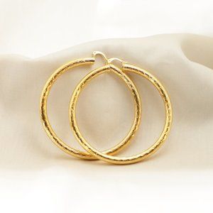 18K Gold Plated Large Tube Hoop Earrings